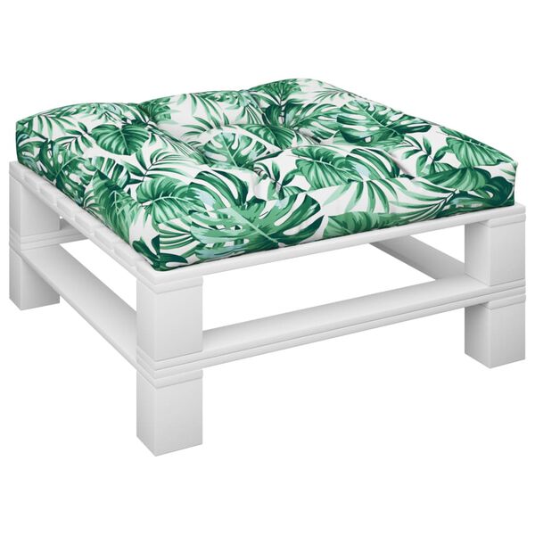 vidaXL Coussin de canap&eacute; palette &agrave; motif de feuilles 70x70x12 cm