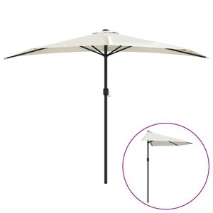 vidaXL Parasol de balcon avec m&acirc;t en aluminium Sable 300x155 cm Demi
