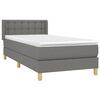 vidaXL Sommier &agrave; lattes de lit avec matelas Gris fonc&eacute; 90x200 cm Tissu