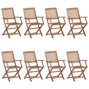 vidaXL Chaises pliables d'ext&eacute;rieur lot de 8 Bois d'acacia solide