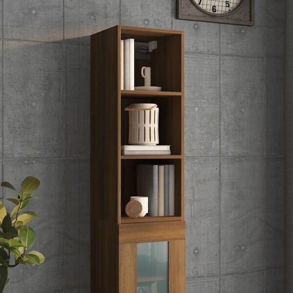 vidaXL Armoire murale ch&ecirc;ne marron 34,5x32,5x90 cm bois d'ing&eacute;nierie