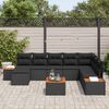 vidaXL Ensemble de canap&eacute; de jardin avec coussin 9 pcs Noir Polyrotin