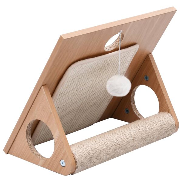 vidaXL Griffoir triangulaire de chat et tapis à gratter en sisal 40 cm