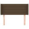 vidaXL T&ecirc;te de lit avec oreilles Marron Fonc&eacute; 83x16x78/88 cm Tissu