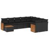 vidaXL Salon de jardin 10 pcs avec coussins noir r&eacute;sine tress&eacute;e