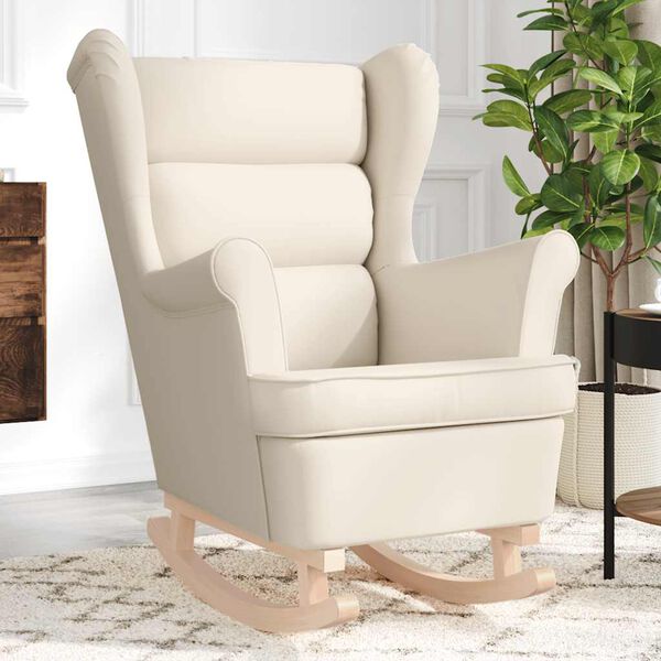 vidaXL Chaise à bascule blanc 74x90x102 cm lin