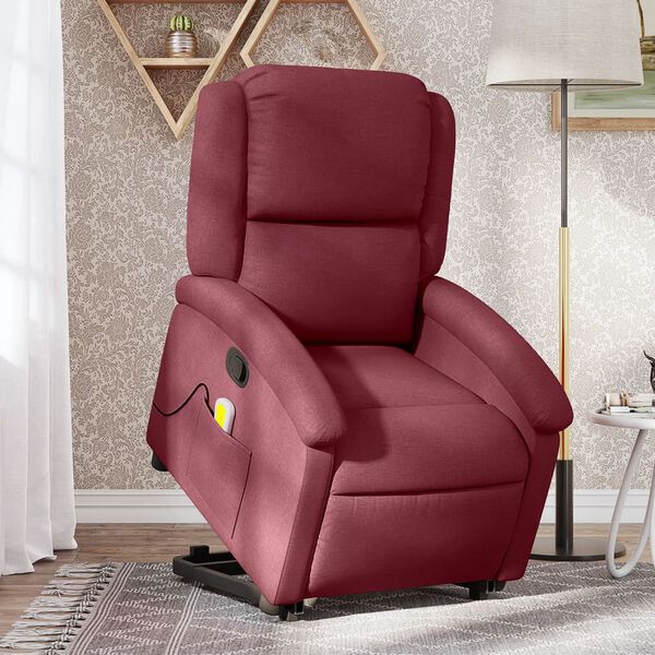 vidaXL Fauteuil inclinable rouge bordeaux tissu