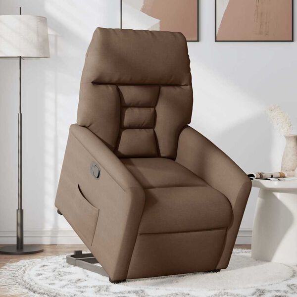 vidaXL Fauteuil inclinable Marron Tissu