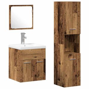 vidaXL Ensemble de mobilier de salle de bain 4 pc Bois ancien