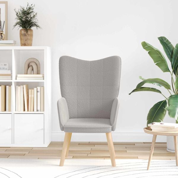 vidaXL fauteuil Gris clair 62 x 67 x 95,5 cm Tissu Sherpa
