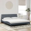vidaXL Lit avec matelas Hanko gris fonc&eacute; 180x200 cm velours