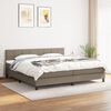 vidaXL Sommier &agrave; lattes de lit avec matelas Taupe 200x200 cm Tissu