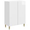 vidaXL Buffet Blanc brillant 66 x 34,5 x 90 cm Bois d'ing&eacute;nierie