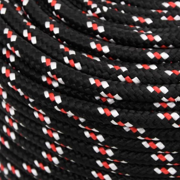 vidaXL Corde de bateau Noir 10 mm 100 m Polypropylène