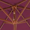 vidaXL Parasol d'ext&eacute;rieur avec m&acirc;t en bois 270 cm rouge bordeaux