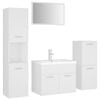vidaXL Ensemble de meubles de salle de bain Blanc Agglom&eacute;r&eacute;