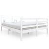 vidaXL Cadre de lit sans matelas blanc bois massif