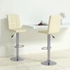 vidaXL Tabourets de bar lot de 2 cr&egrave;me tissu