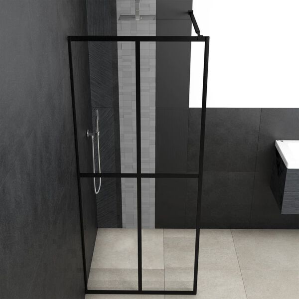 vidaXL Écran de douche Verre trempé transparent 118x190 cm