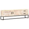 vidaXL Meuble TV Blanc 140 x 30 x 45 cm Bois d'acacia massif