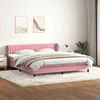 vidaXL Sommier &agrave; lattes de lit avec matelas rose 180x220 cm velours
