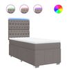 vidaXL Sommier &agrave; lattes de lit avec matelas Taupe 90x200 cm Tissu