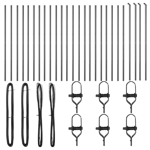 vidaXL Poteau de clôture. Autre 26 pcs Gris 3,2 x 3,2 x 210 cm Acier