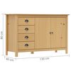 vidaXL Buffet Hill Marron miel 130x40x80 cm Bois de pin solide