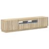 vidaXL Meuble TV LED HOORN 3 pc Ch&ecirc;ne Sonoma Bois d'ing&eacute;nierie