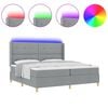 vidaXL Lit &agrave; ressorts avec matelas Gris clair 140 x 200 cm tissu