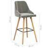 vidaXL Tabourets de bar lot de 2 gris clair velours