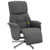 vidaXL Fauteuil inclinable de massage et repose-pieds gris fonc&eacute; tissu