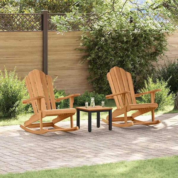 vidaXL Chaises ber&ccedil;antes Adirondack de jardin 2 pcs Marron