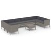 vidaXL Salon de jardin 11 pcs avec coussins R&eacute;sine tress&eacute;e Gris