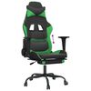 vidaXL Chaise de jeu avec repose-pied Noir et vert Similicuir