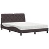vidaXL Lit avec matelas marron fonc&eacute; 140x190 cm tissu