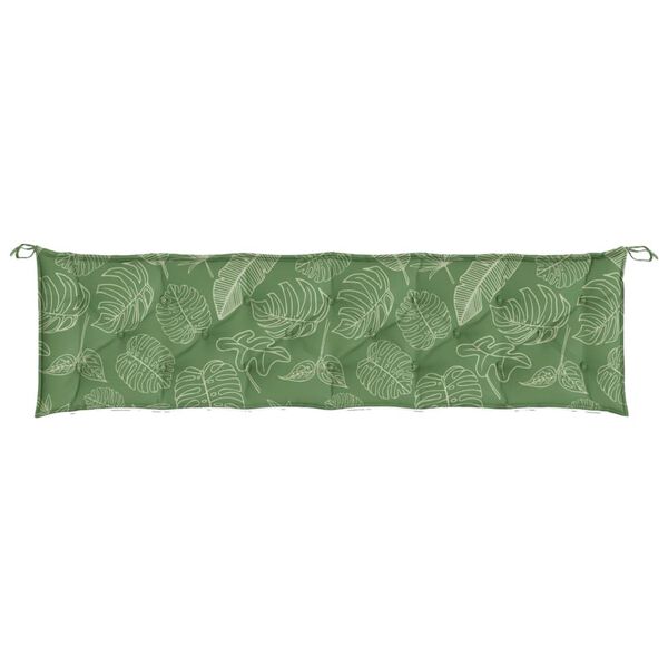 vidaXL Coussin de banc de jardin motif de feuilles 200x50x7 cm tissu