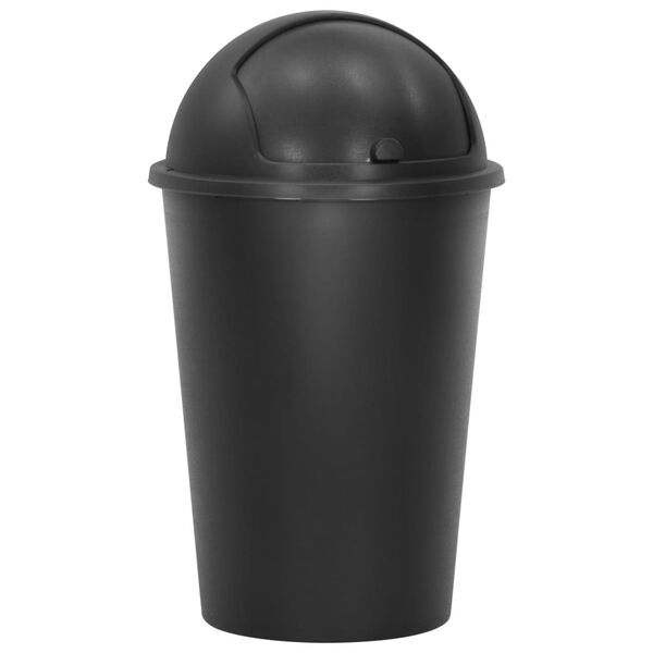 vidaXL Poubelle unique &agrave; ordures Noir 50 L