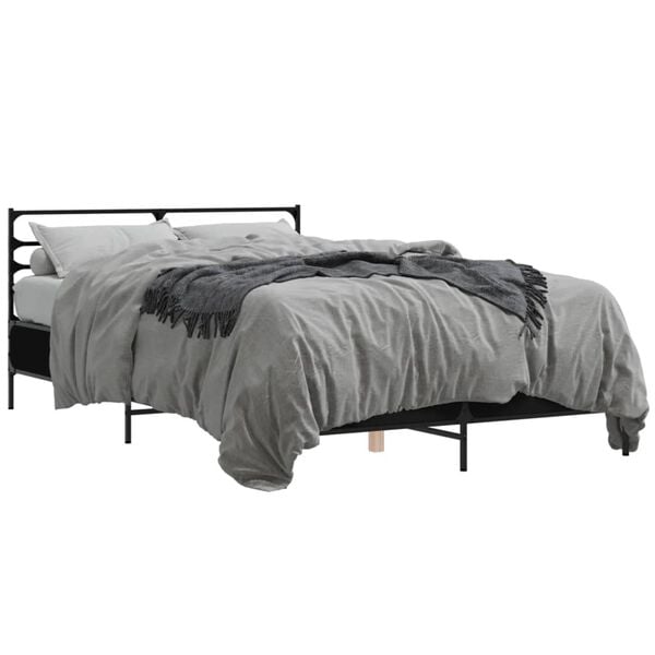 vidaXL Cadre de lit sans matelas noir 120x190 cm