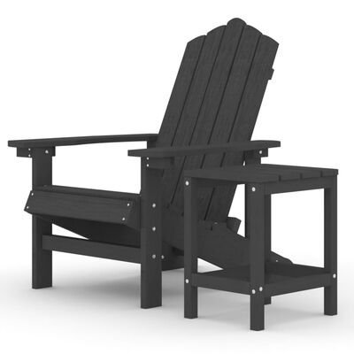 vidaXL Chaise de jardin Adirondack avec table PEHD Anthracite