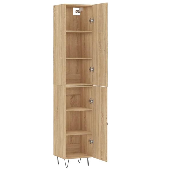 vidaXL Buffet haut Ch&ecirc;ne sonoma 34,5x34x180 cm Bois d'ing&eacute;nierie