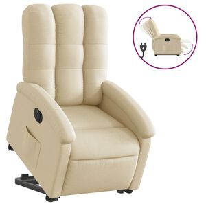 vidaXL Fauteuil inclinable &eacute;lectrique cr&egrave;me tissu