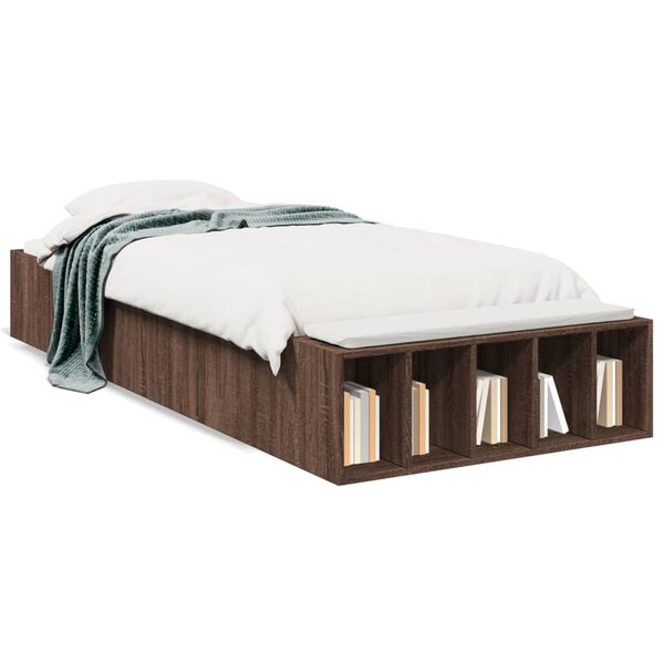 vidaXL Cadre de lit sans matelas ch&ecirc;ne marron 90x200 cm