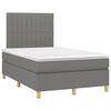 vidaXL Sommier &agrave; lattes de lit matelas LED gris fonc&eacute; 120x190 cm tissu