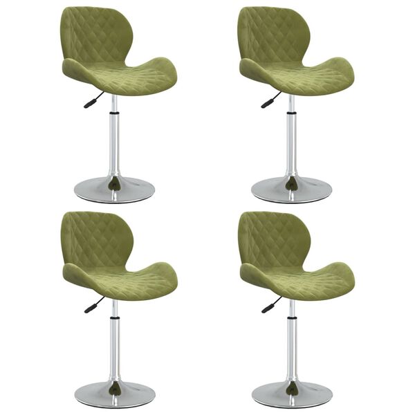 vidaXL Chaises pivotantes &agrave; manger lot de 4 Vert clair Velours