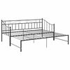 vidaXL Cadre de canap&eacute;-lit extensible sans matelas Noir M&eacute;tal 90x200cm