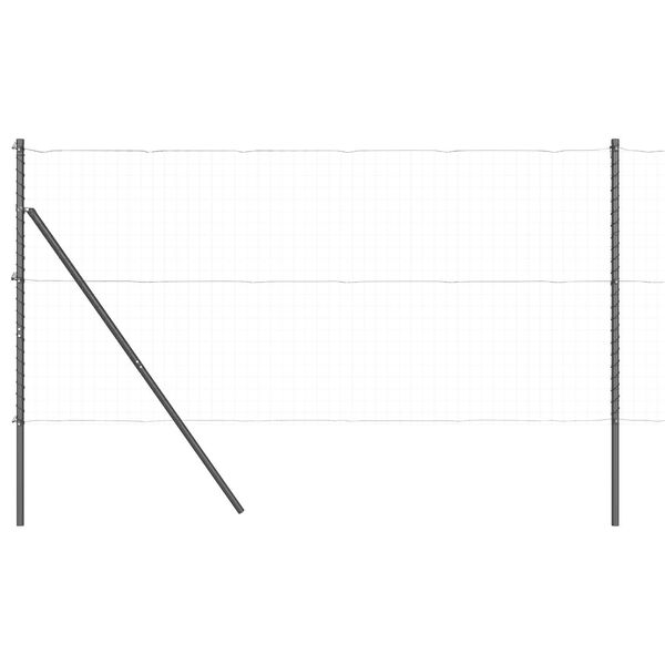 vidaXL Poteaux de clôture 7 pcs Gris Ø32mm 170 cm Acier galvanisé