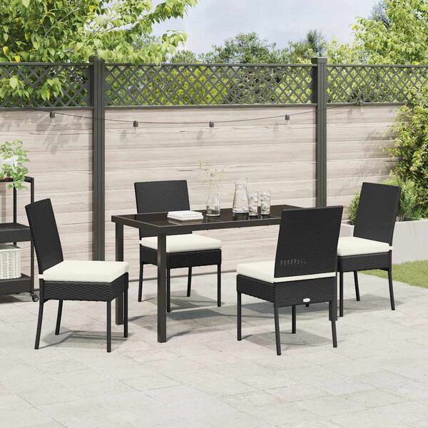 vidaXL Ensemble de salle &agrave; manger pour jardin 5 pcs Noir