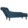 vidaXL Fauteuil long avec coussin et accoudoir droit bleu velours