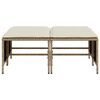 vidaXL Tabourets de jardin avec coussins lot de 4 beige résine tressée